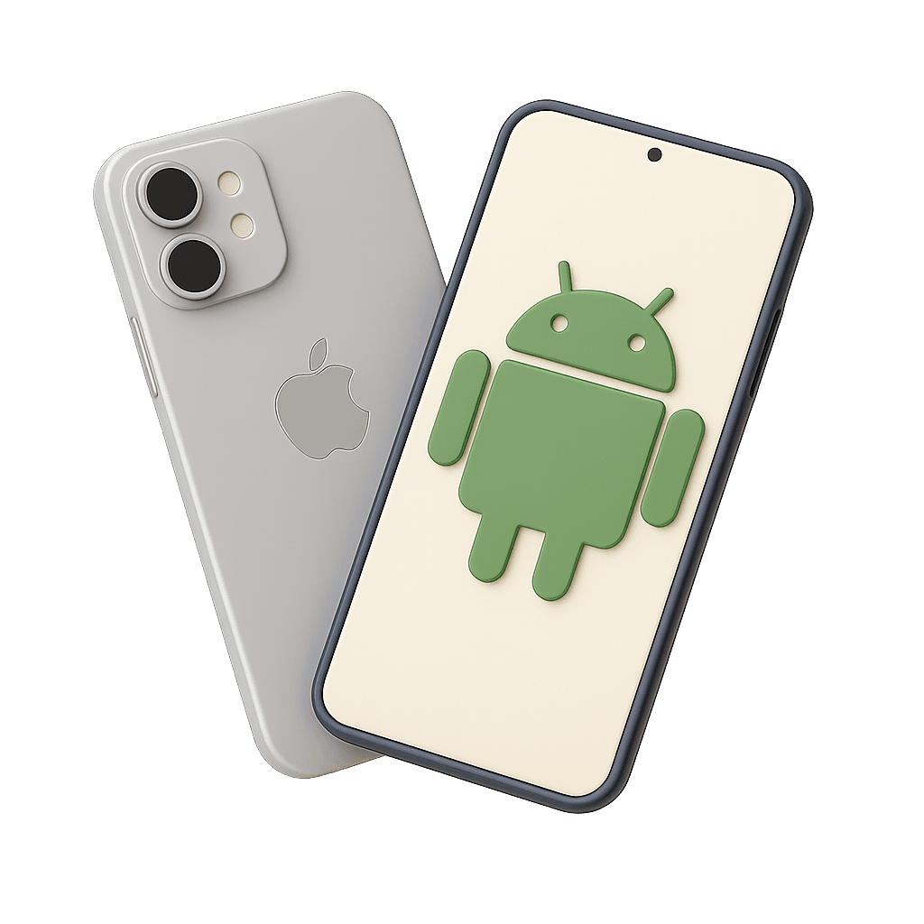 Arvin Roeslim - Mobile Developer Portfolio Illustration showing Flutter and Android development